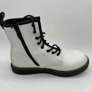Dr Doc Martens Zavalay Lace Combat Boots White Genuine Leather Mens 5 Womens 6